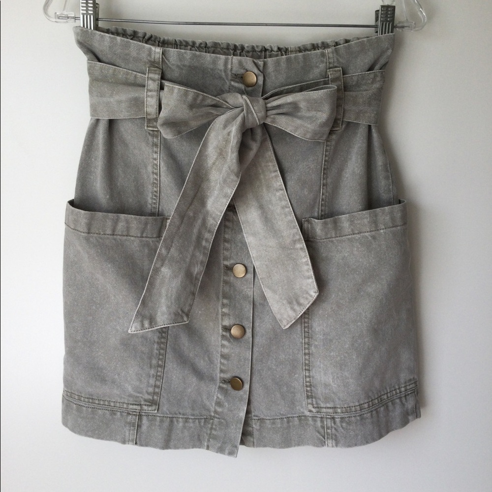 NWT Young Fabulous & Broke Kace Denim High Waist Paper Bag Skirt Sz S $110 - Picture 11 of 11